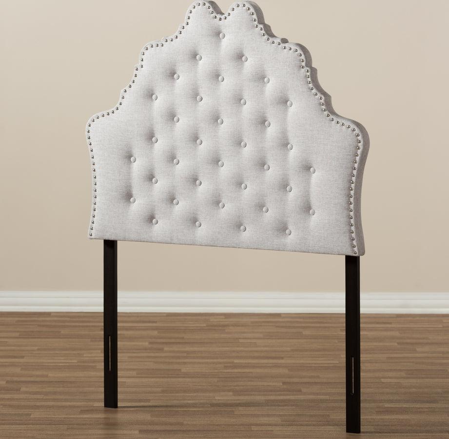 Wholesale Interiors Headboards - Hilda Modern and Contemporary Greyish Beige Fabric Twin Size Headboard