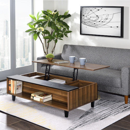 ACME Coffee Tables - ACME Avala Coffee Table w/Lift Top, Walnut & Black