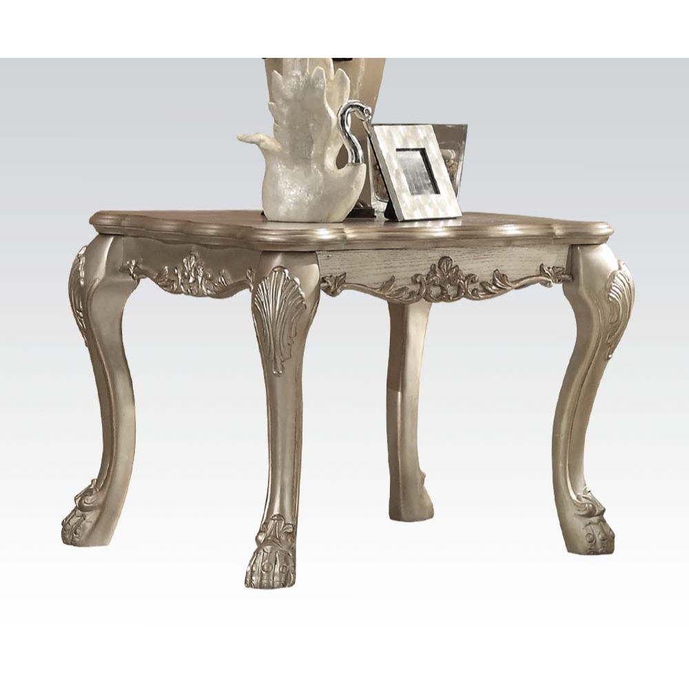 ACME Side & End Tables - ACME Dresden End Table, Gold Patina & Bone