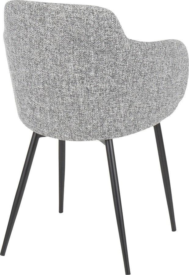 Lumisource Accent Chairs - Boyne Industrial Chair in Black Metal and Grey Noise Fabric