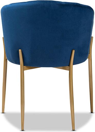Wholesale Interiors Dining Chairs - Ballard Glamour Dining Chair Navy Blue & Gold
