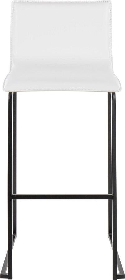 Lumisource Barstools - Mara Barstool In Black Steel & White Faux Leather (Set of 2)