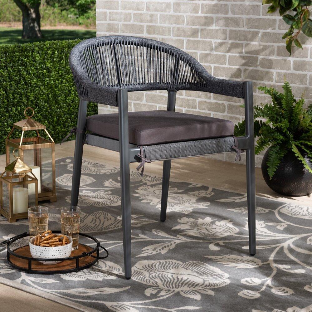 Wholesale Interiors Outdoor Dining Chairs - Wendell Outdoor Dining Chair Gray