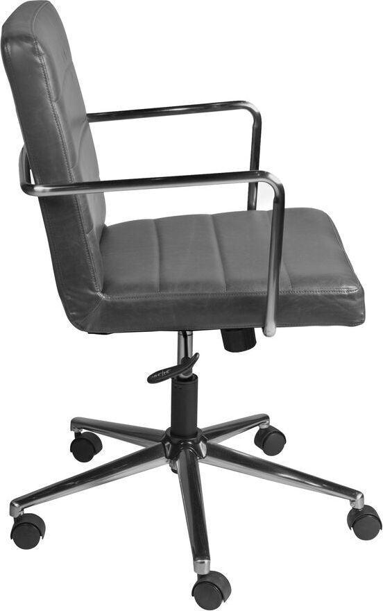 Euro Style Task Chairs - Leander Low Back Office Chair Gray