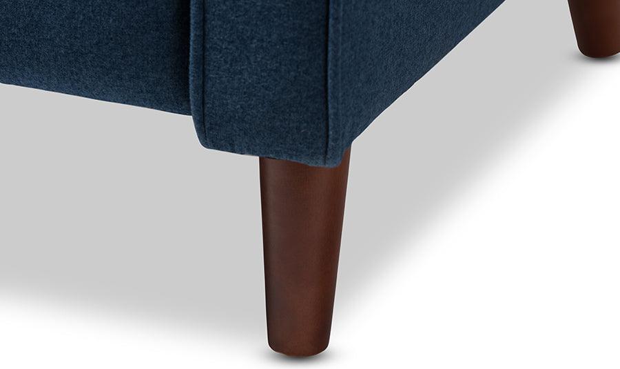 Wholesale Interiors Accent Chairs - Mathias Mid-century Modern Blue Fabric Upholstered Lounge Chair