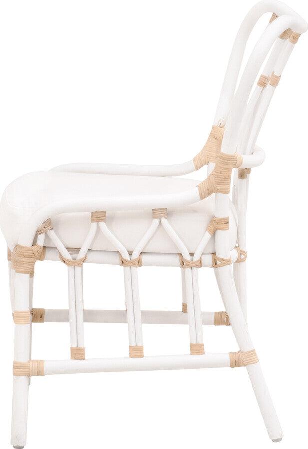 Essentials For Living Dining Chairs - Caprice Dining Chair - Blanche Snow White Rattan