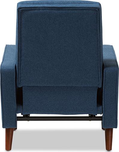 Wholesale Interiors Accent Chairs - Mathias Mid-century Modern Blue Fabric Upholstered Lounge Chair
