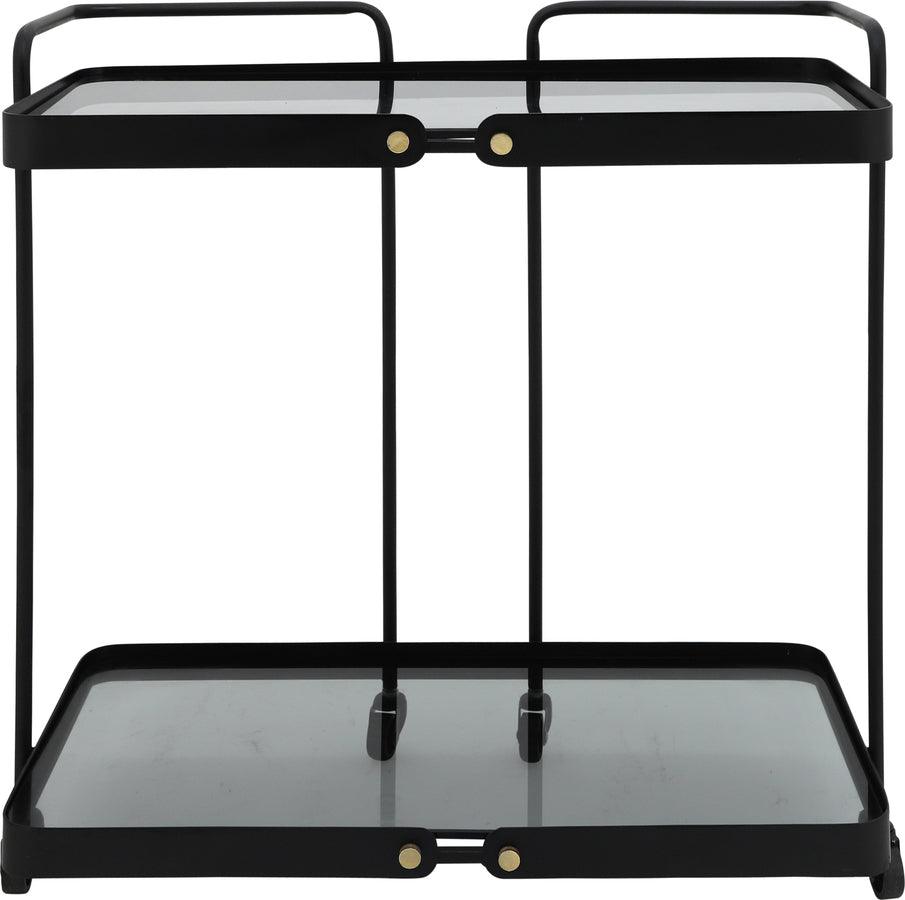 Sagebrook Home Kitchen & Bar Carts - Metal, 27"h 2-layered Bar Cart W/ Smokey Glass, Bl