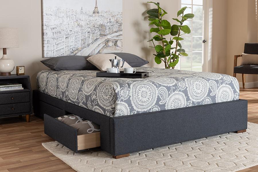 Wholesale Interiors Beds - Leni King Storage Bed Charcoal