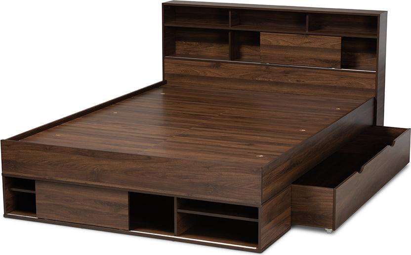 Wholesale Interiors Beds - Tristan Queen Storage Bed Dark Brown