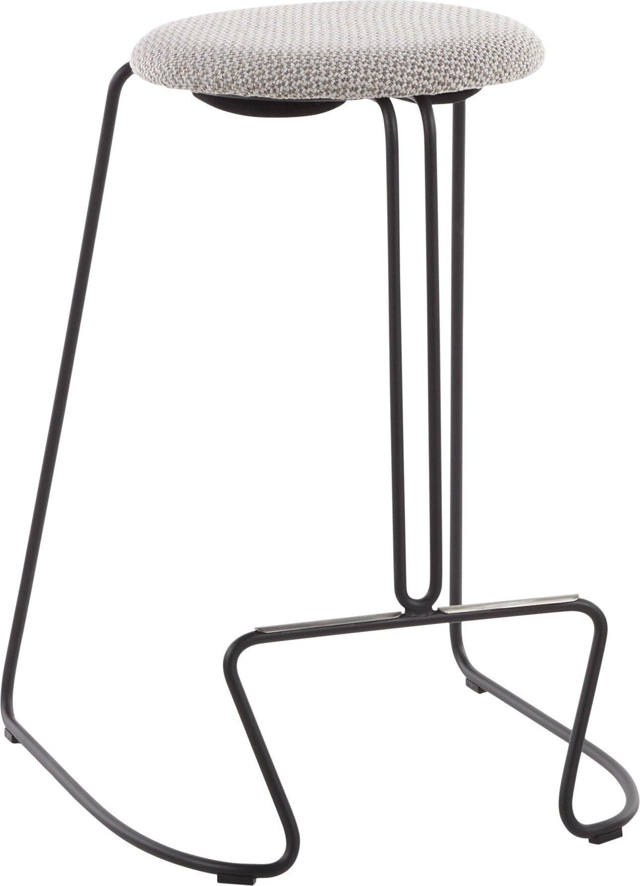 Lumisource Barstools - Finn Counter Stool (Set of 2) Black Steel & Light Gray