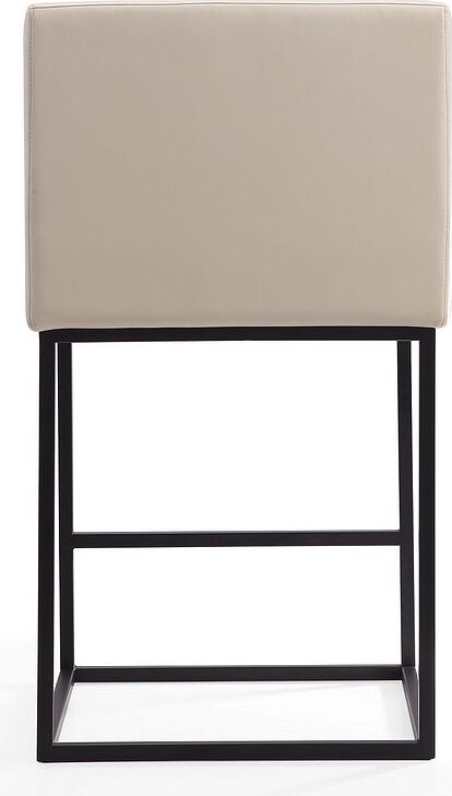 Manhattan Comfort Barstools - Ambassador 38 in. Cream and Black Metal Counter Height Bar Stool