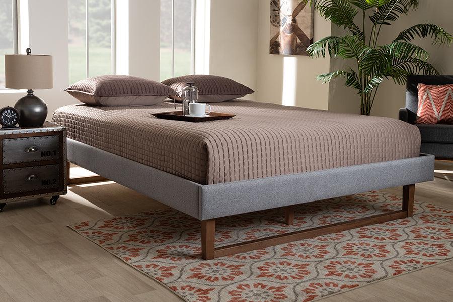 Wholesale Interiors Beds - Liliya Full Bed Gray & Walnut