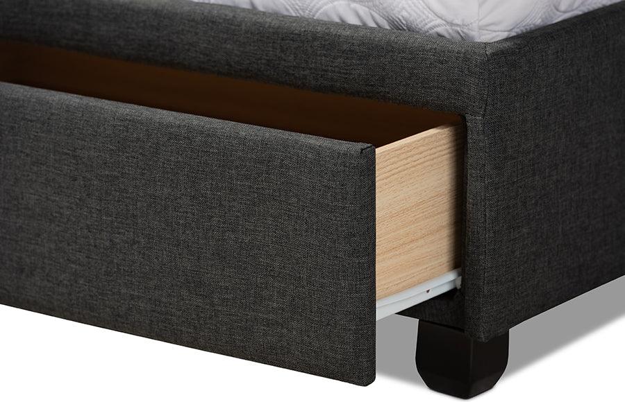 Wholesale Interiors Beds - Netti King Storage Bed Dark Gray & Black