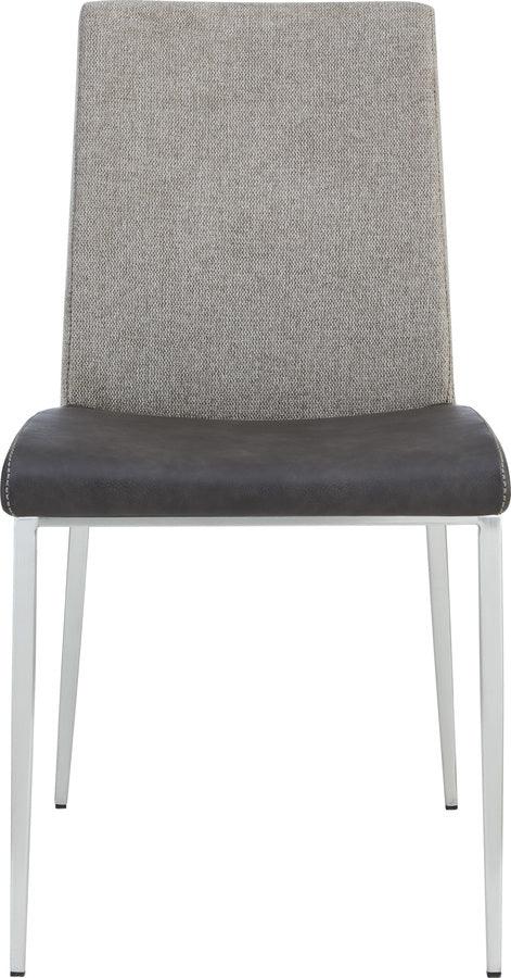 Euro Style Dining Chairs - Rasmus Side Chair with Dark Gray & Light Brown Fabric -Set of 2