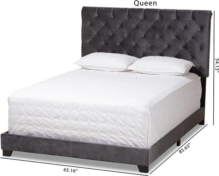 Wholesale Interiors Beds - Candace Queen Bed Dark Gray