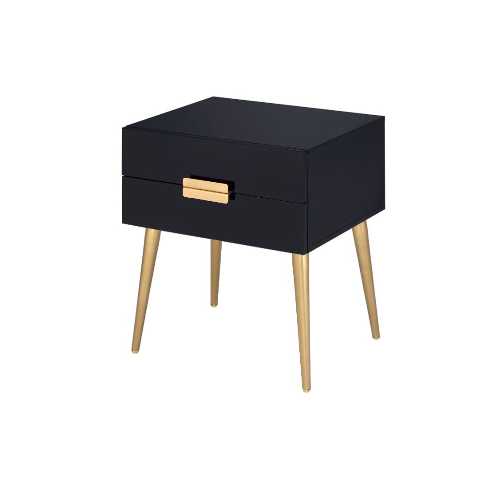 ACME Side & End Tables - ACME Denvor End Table, Black & Gold