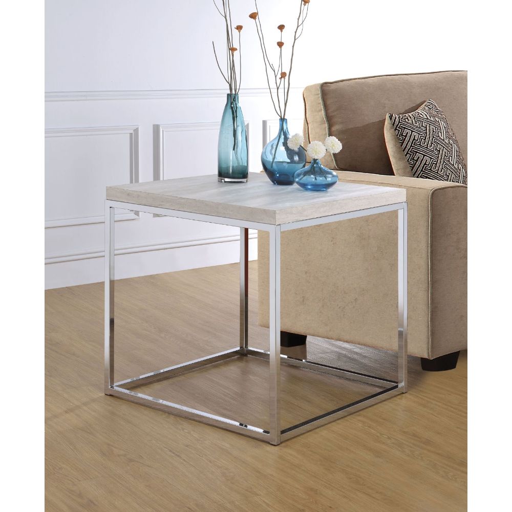 ACME Side & End Tables - ACME Snyder End Table, Chrome