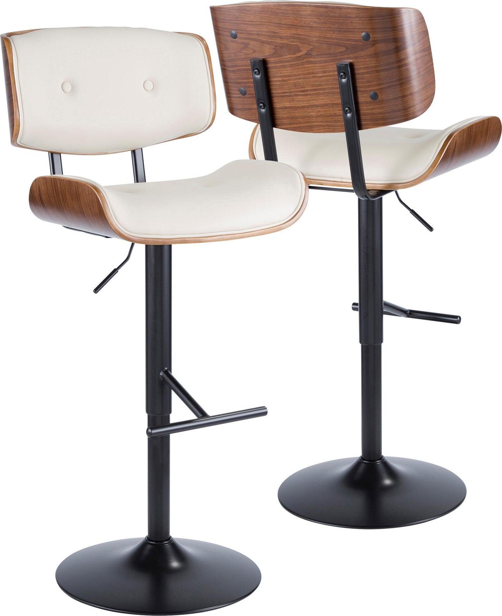 Lumisource Barstools - Lombardi Barstool Walnut & Cream