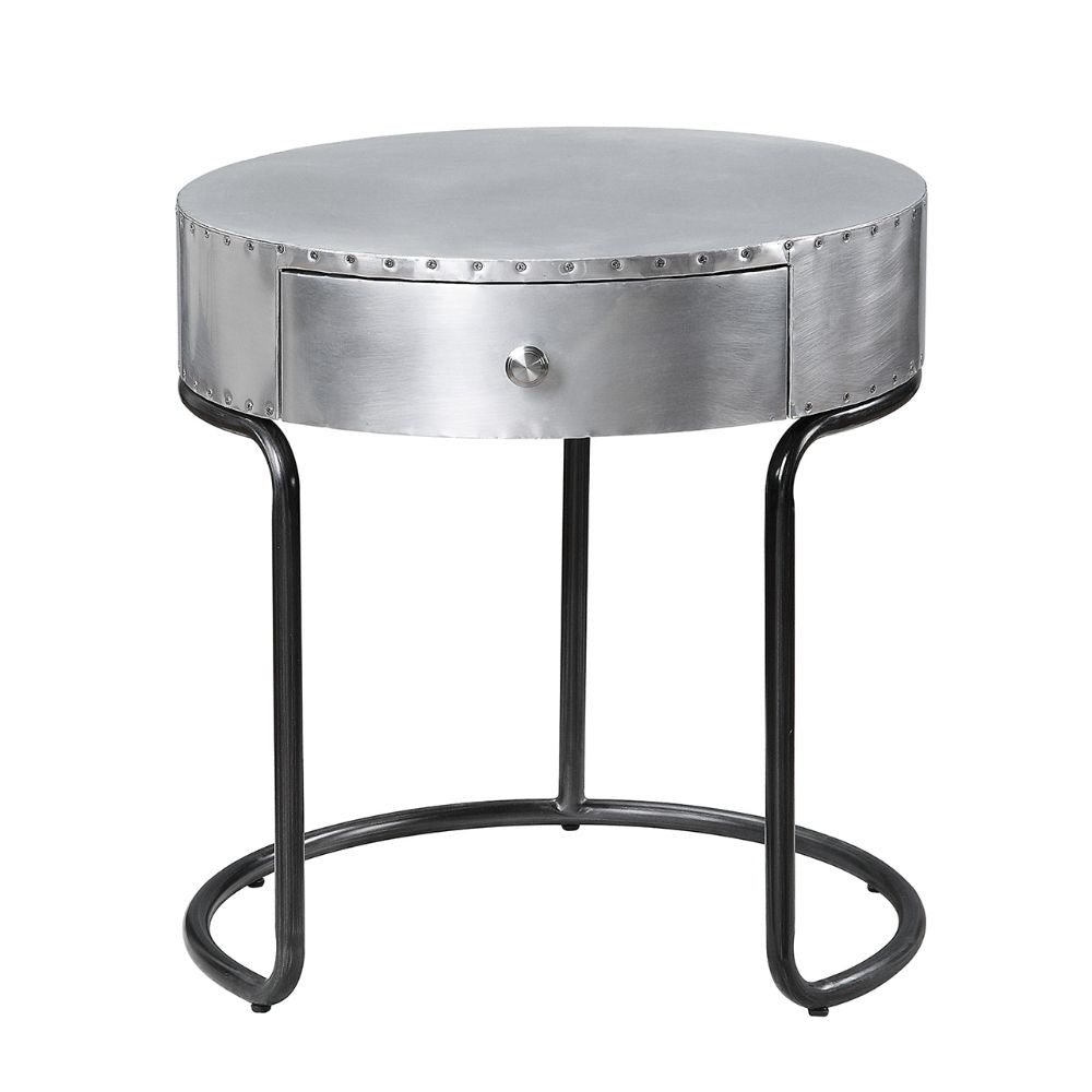 ACME Side & End Tables - ACME Brancaster End Table w/Drawer, Aluminum