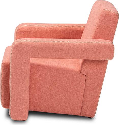 Wholesale Interiors Accent Chairs - Madian Modern and Contemporary Light Red Fabric Upholstered Armchair