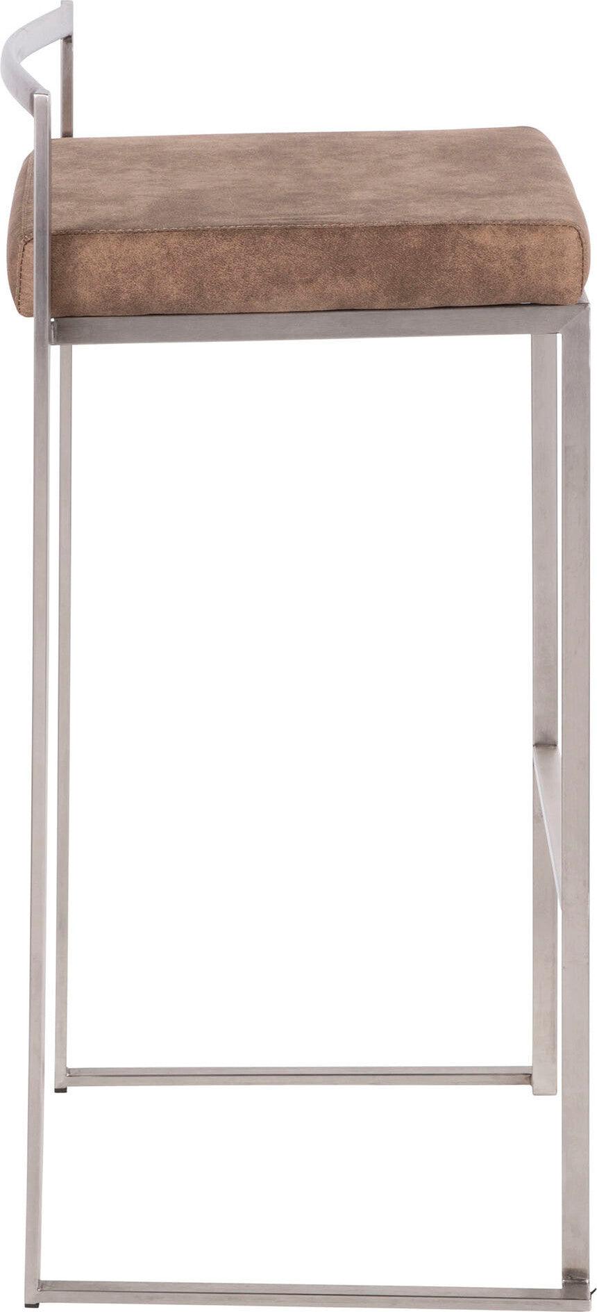 Lumisource Barstools - Fuji Stacker Barstool & Brown Cowboy (Set of 2)