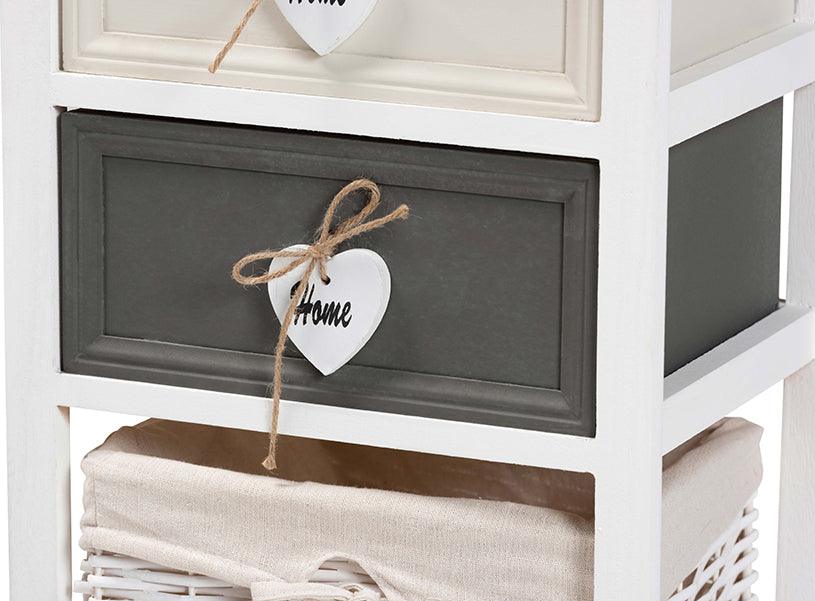 Wholesale Interiors Bedroom Organization - Diella Modern and Contemporary Multi-Colored Wood 2-Drawer Storage Unit with Basket