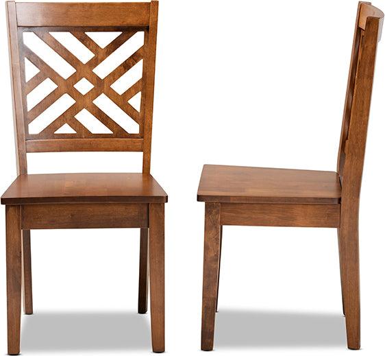 Wholesale Interiors Dining Chairs - Caron Walnut Brown Finished Wood 2-Piece Dining Chair Set