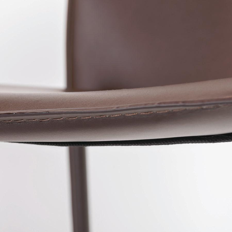 Euro Style Dining Chairs - Dalia Stacking Side Chair in Brown - Set of 2