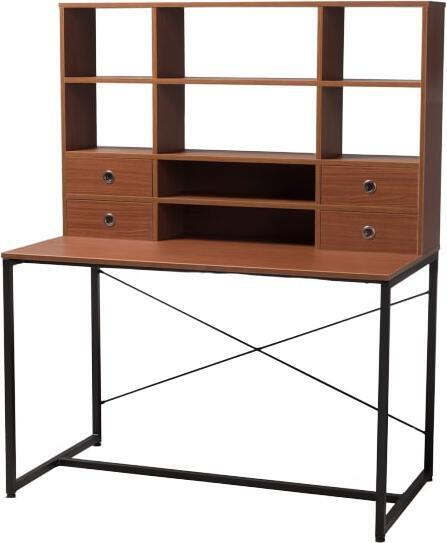 Wholesale Interiors Desks - Edwin Rustic Industrial Style Bookcase Writing Desk Brown And Black