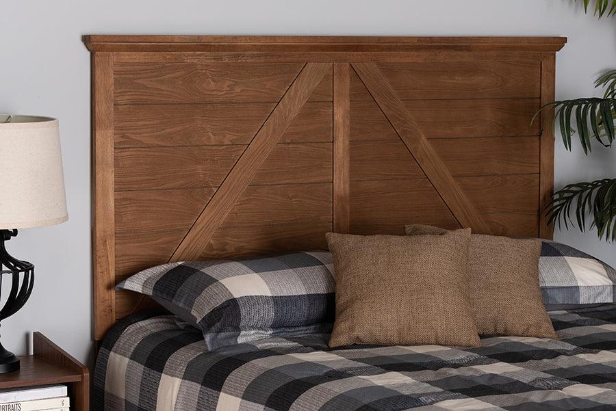 Wholesale Interiors Headboards - Yorick Classic and Traditional Ash Walnut Finished Wood Queen Size Headboard
