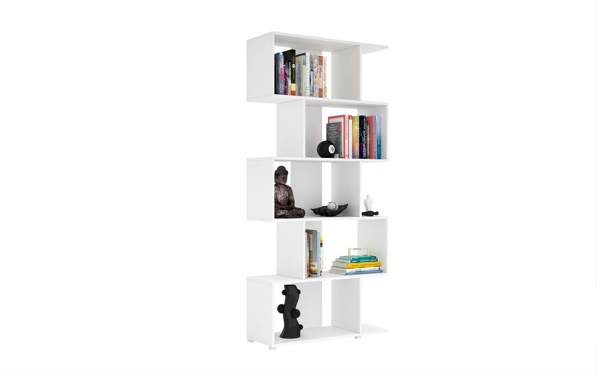 Manhattan Comfort Bookcases & Display Units - Petrolina Z- Shelf with 5 shelves in White
