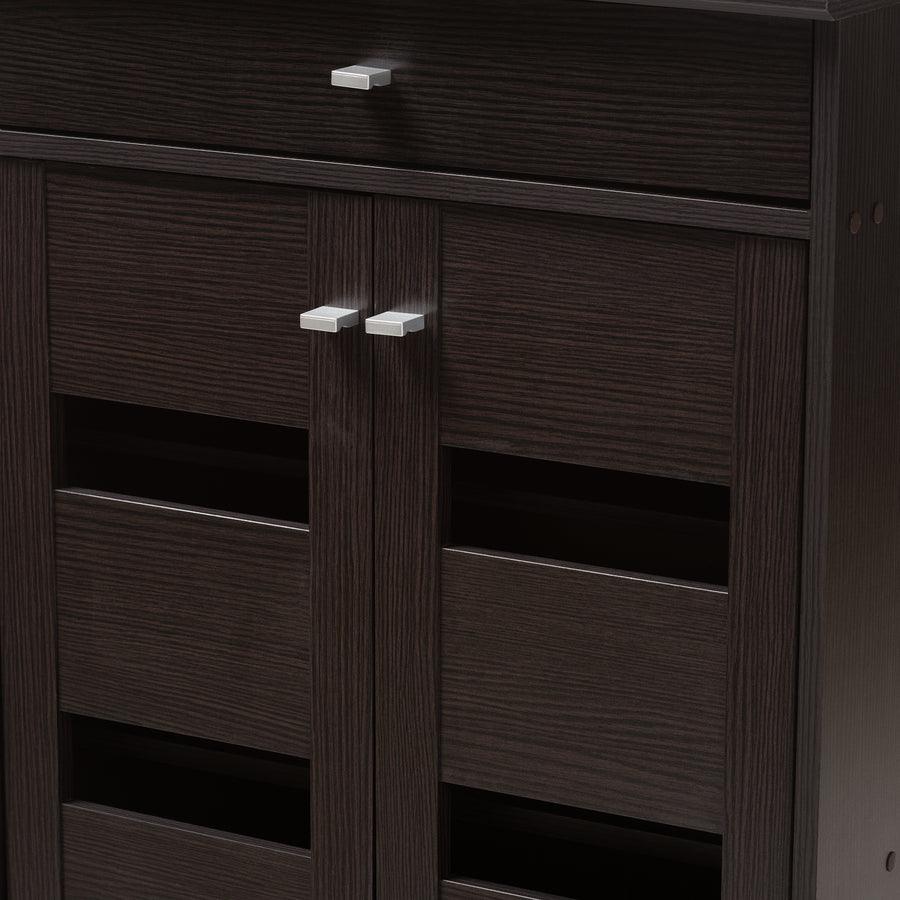 Wholesale Interiors Shoe Storage - Acadia Modern and Contemporary Wenge Brown Finished Shoe Cabinet