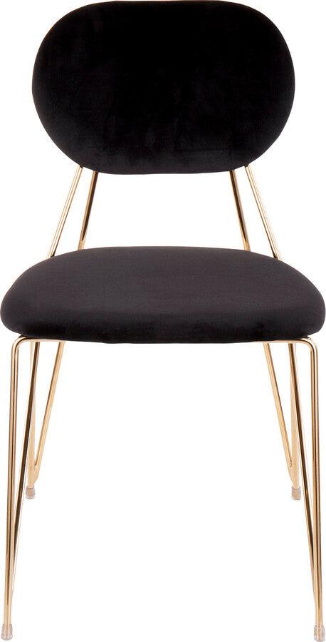 Lumisource Dining Chairs - Gwen Contemporary-Glam Chair in Gold Metal with Black Velvet - Set of 2