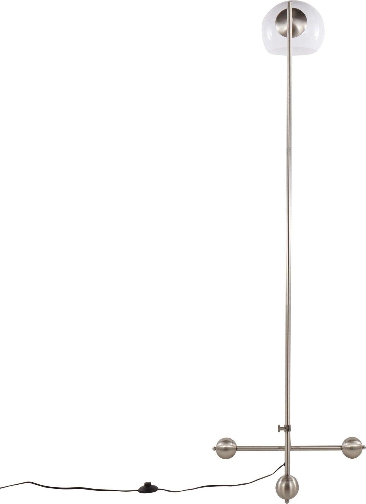 Lumisource Floor Lamps - Eileen Floor Lamp Brushed Nickel & White