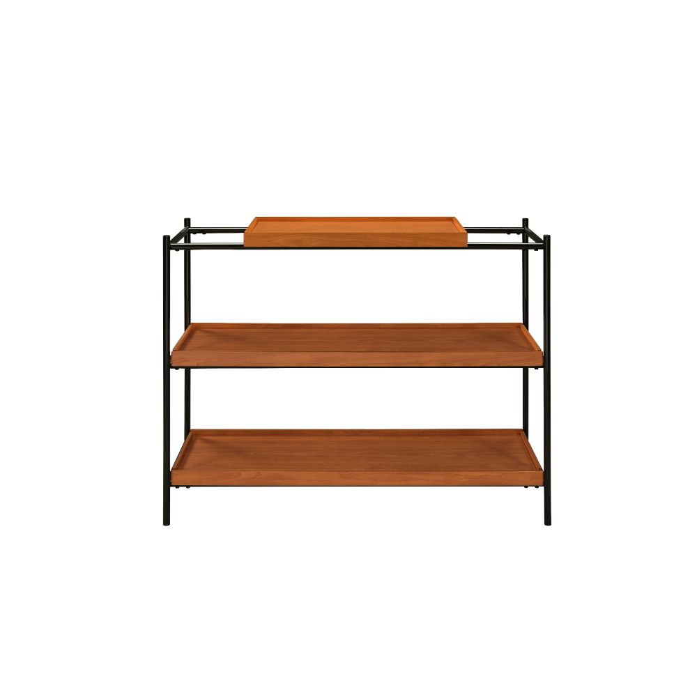 ACME Side & End Tables - ACME Oaken Sofa Table, Honey Oak & Black