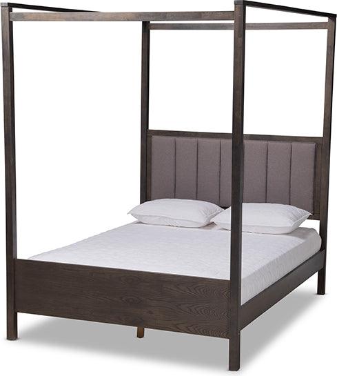 Wholesale Interiors Beds - Natasha Queen Bed Gray & Dark Grayish Oak