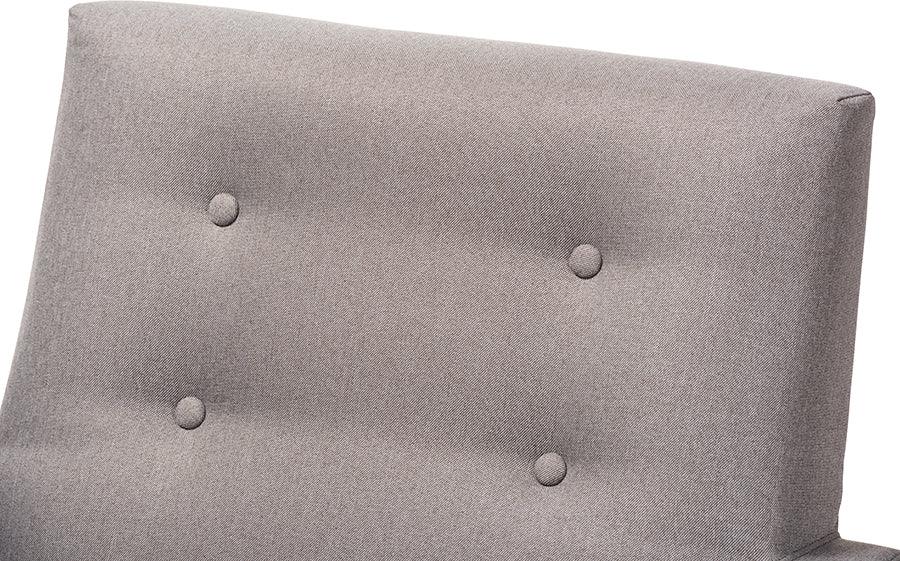 Wholesale Interiors Accent Chairs - Perris Mid-Century Modern Gray Fabric Upholstered Walnut Wood Lounge Chair