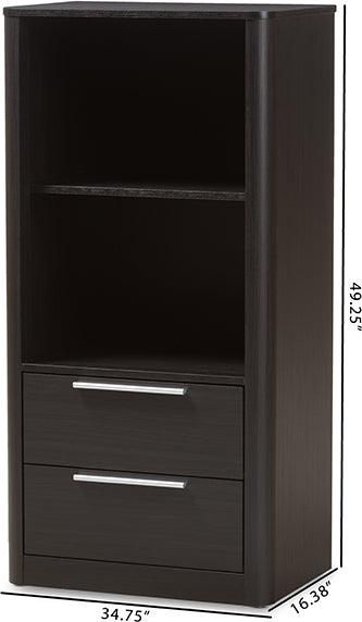 Wholesale Interiors Bookcases & Display Units - Carlingford Modern and Contemporary Espresso Brown Finished Wood 2-Drawer Bookcase