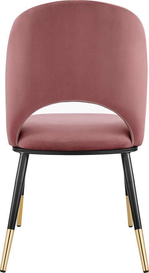 Euro Style Accent Chairs - Alby Side Chair in Rose with Black Legs - Set of 2
