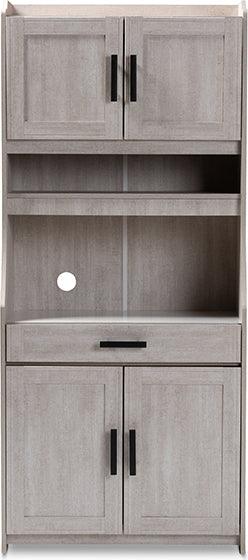 Wholesale Interiors Kitchen Storage & Organization - Portia Modern and Contemporary 6-Shelf White-Washed Wood Kitchen Storage Cabinet
