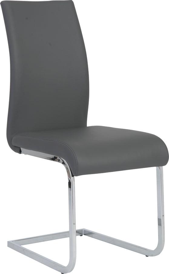 Euro Style Dining Chairs - Epifania Dining Chair in Gray with Chrome Legs - Set of 4