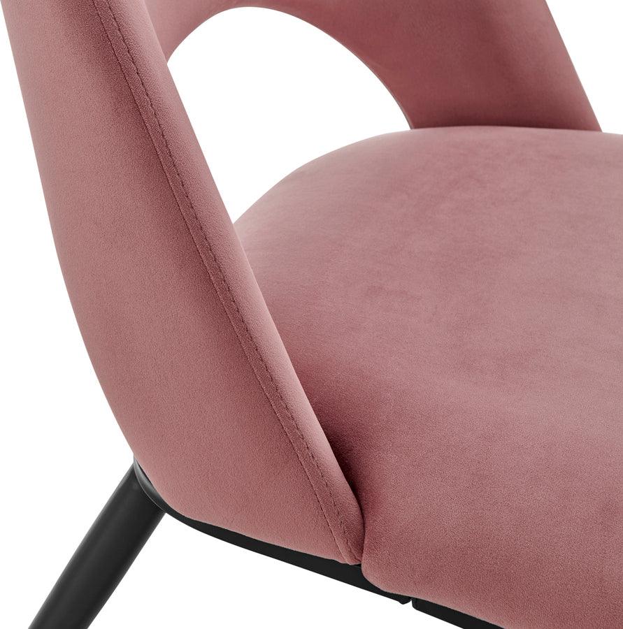Euro Style Accent Chairs - Alby Side Chair in Rose with Black Legs - Set of 2
