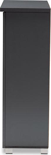 Wholesale Interiors Shoe Storage - Adalwin Modern and Contemporary Dark Gray 2-Door Wooden Entryway Shoe Storage Cabinet