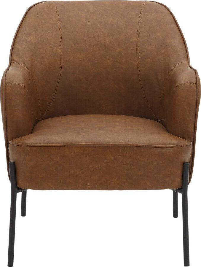 Lumisource Accent Chairs - Daniella Contemporary Accent Chair In Black Metal & Camel Faux Leather