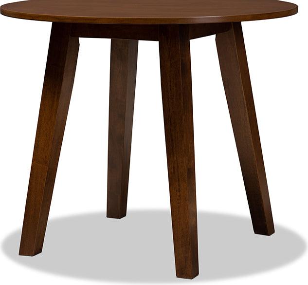 Wholesale Interiors Dining Tables - Ela Walnut Brown Finished 35-Inch-Wide Round Wood Dining Table