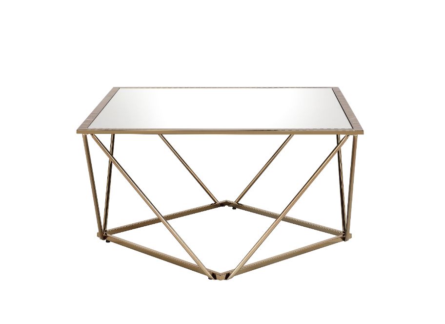 ACME Furniture Coffee Tables - ACME Fogya Coffee Table, Mirrored & Champagne Gold Finish