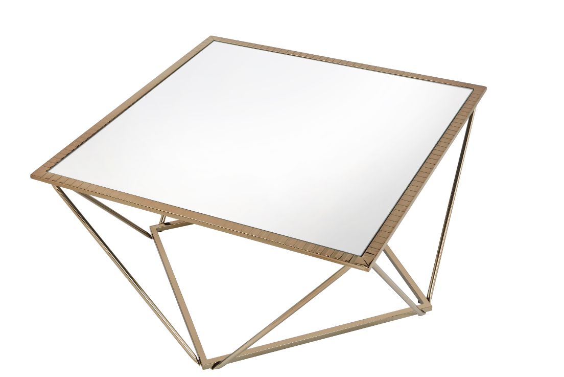 ACME Furniture Coffee Tables - ACME Fogya Coffee Table, Mirrored & Champagne Gold Finish