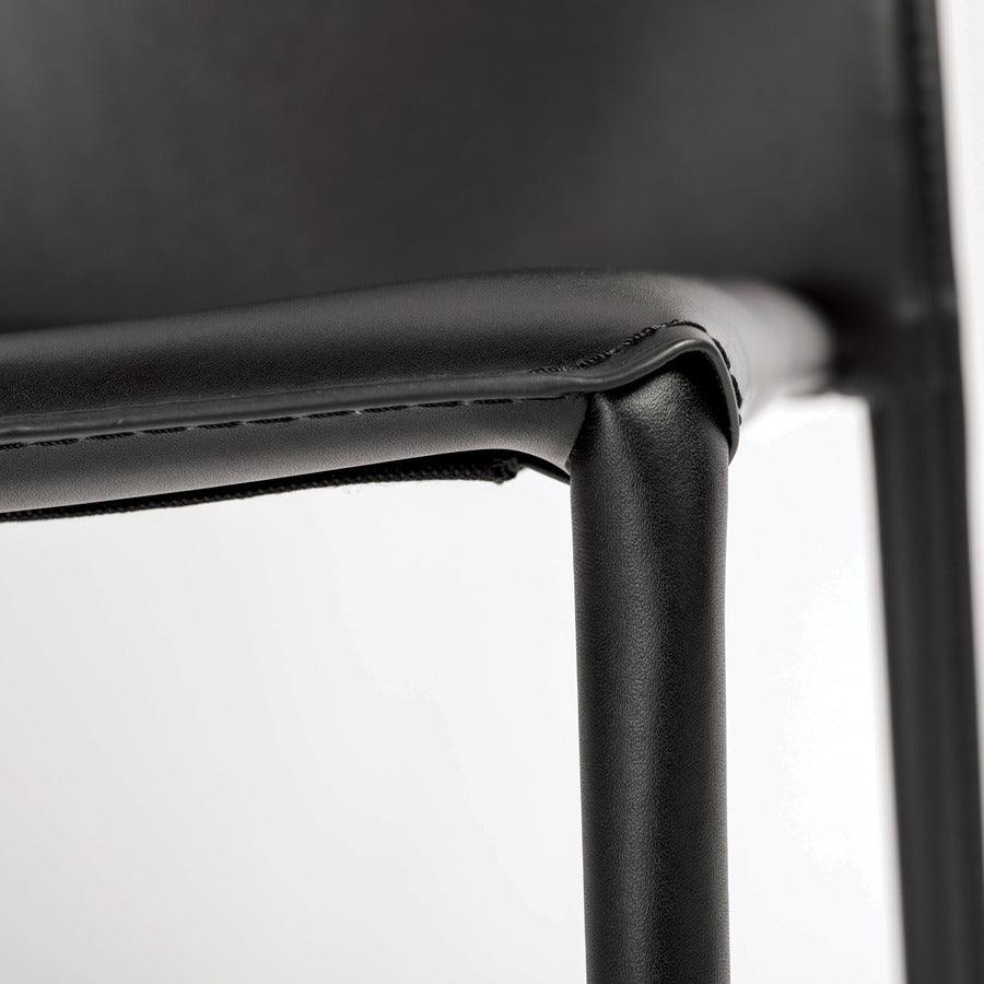 Euro Style Dining Chairs - Dalia Stacking Side Chair in Black - Set of 2
