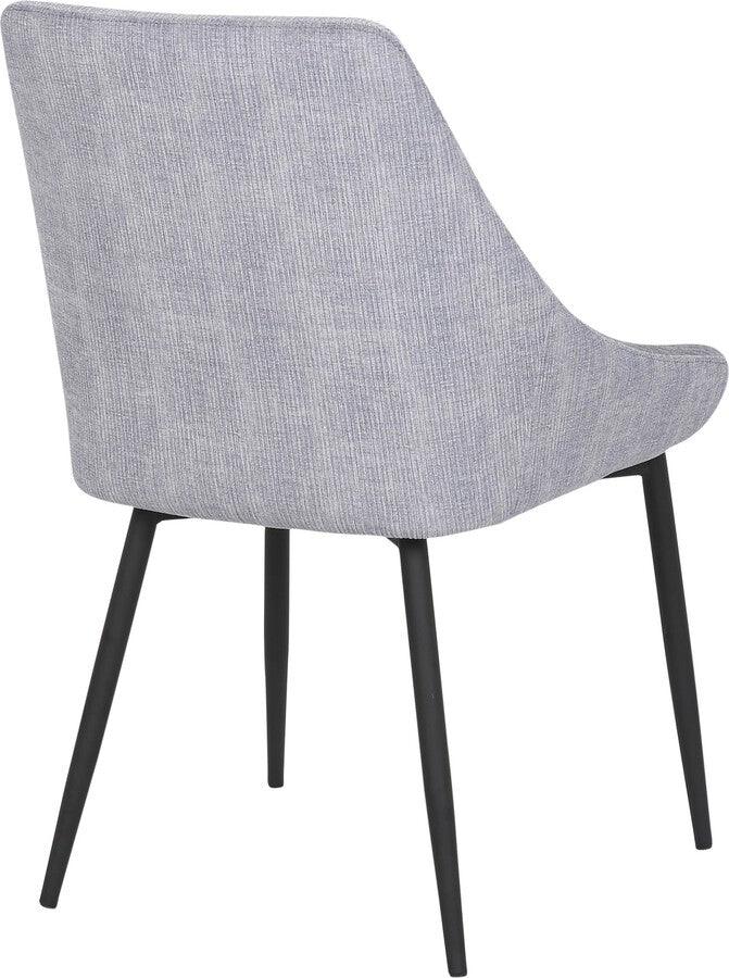 Lumisource Dining Chairs - Diana Contemporary Chair in Black Metal & Grey Corduroy Fabric - Set of 2